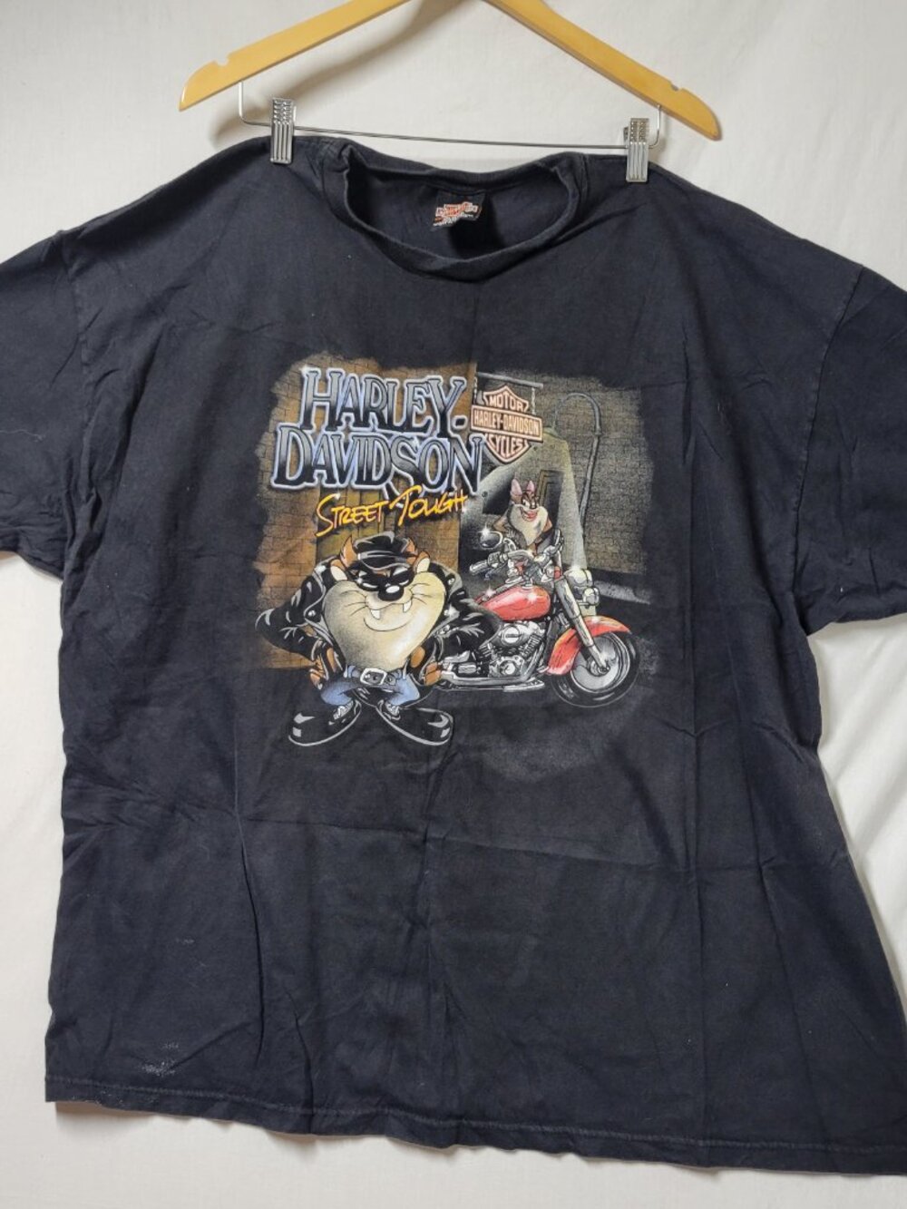 HARLEY DAVIDSON TAZ STREET TOUGH FRONTIER NEBRASKA LOONEY TUNES USA TSHIRT XXXL